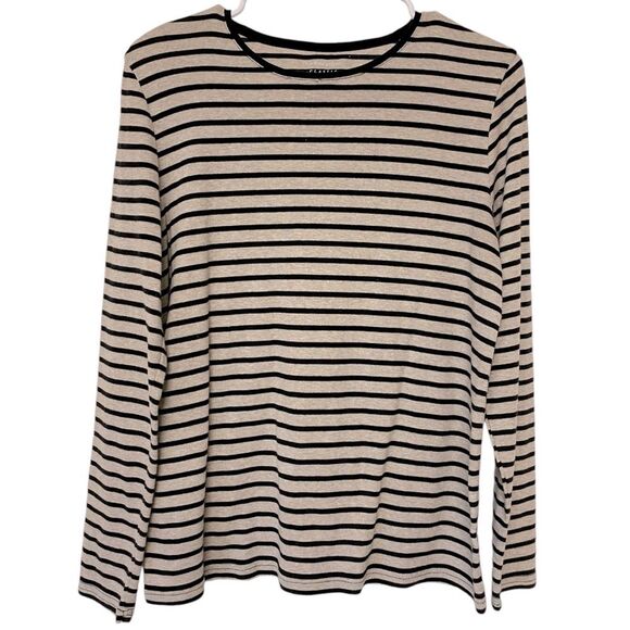 Croft & Barrow Long Sleeve Striped Classic Tee Size L - Picture 1 of 5